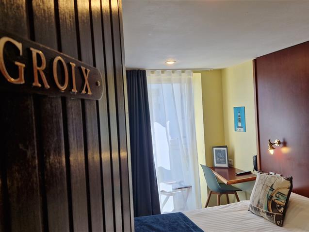 Chambre n°2, GROIX 1er étage vue rivière lit 160 (8,85m²) - Hôtel Le Marin Auray